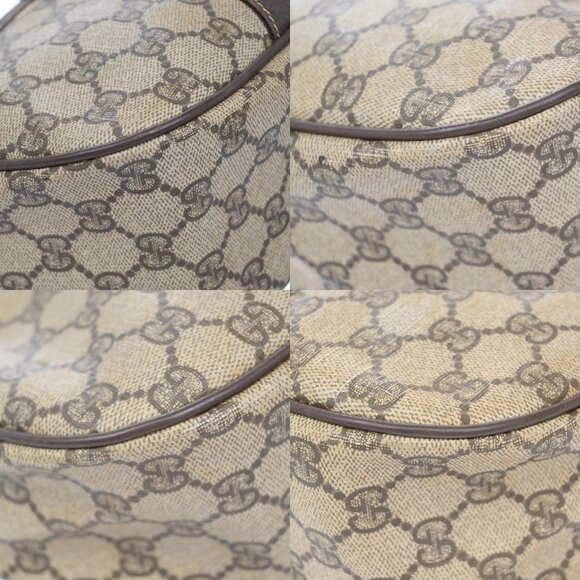 GUCCI Logo Sherry GG Pattern Shoulder Bag PVC Leather Brown GHW Italy - Picture 10 of 13